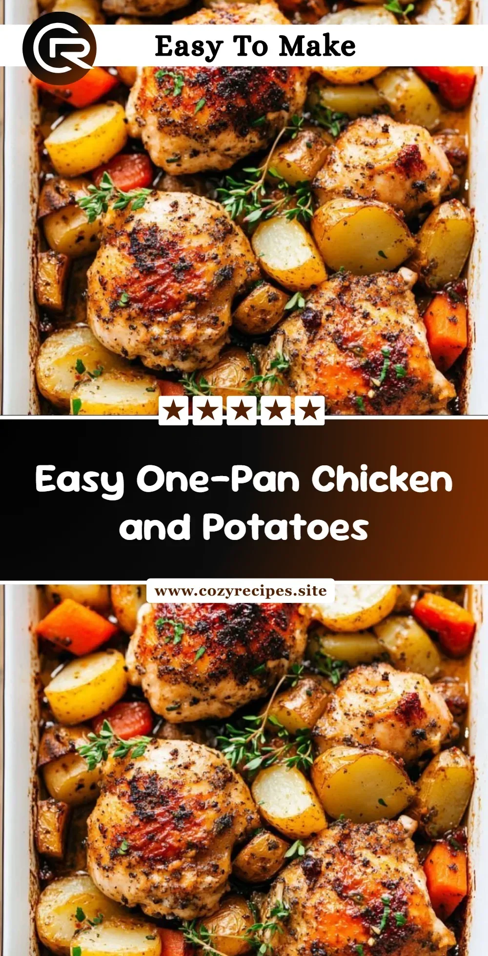 Easy one-pan chicken and potatoes dish ready to serve