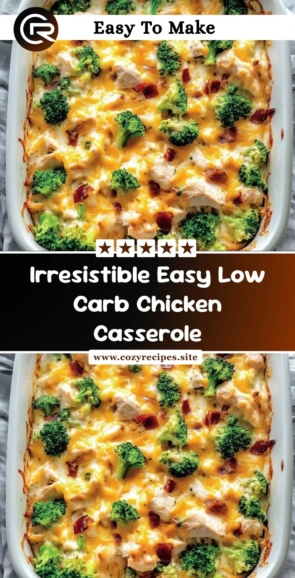 Delicious low carb chicken casserole baked to perfection