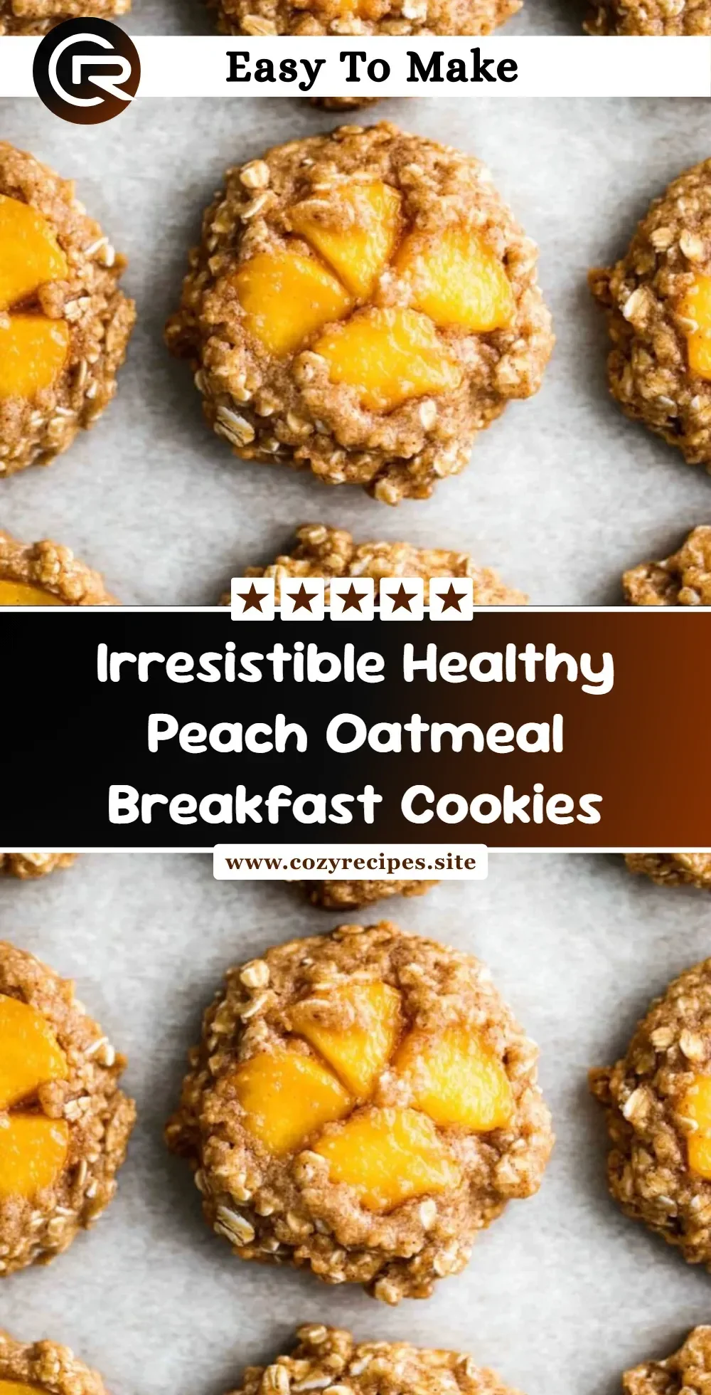 Healthy peach oatmeal cookies on a plate, perfect for breakfast or snacks.