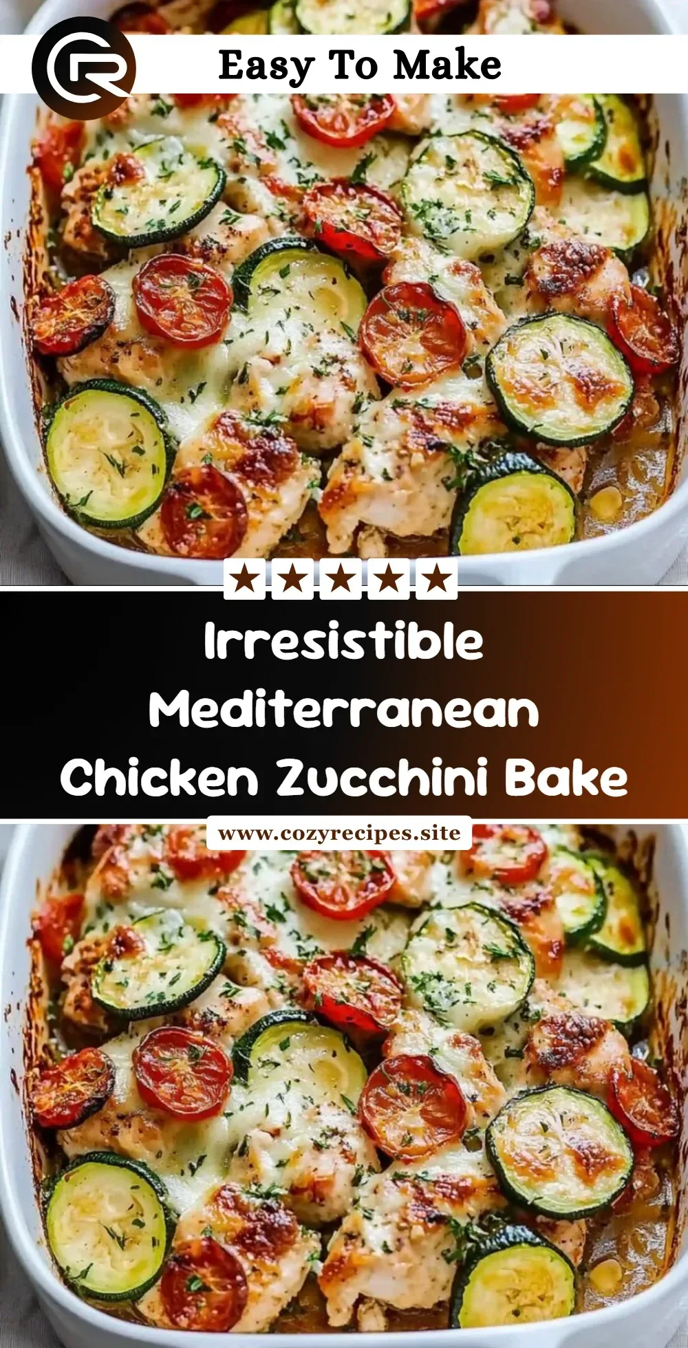 Delicious Mediterranean Chicken Zucchini Bake with fresh vegetables