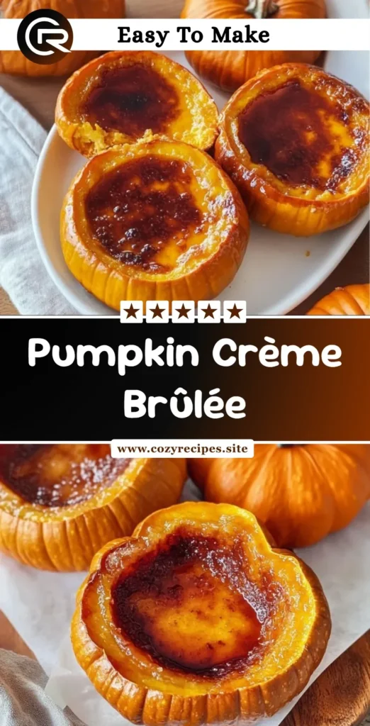 Delicious Pumpkin Crème Brûlée dessert with a caramelized sugar topping