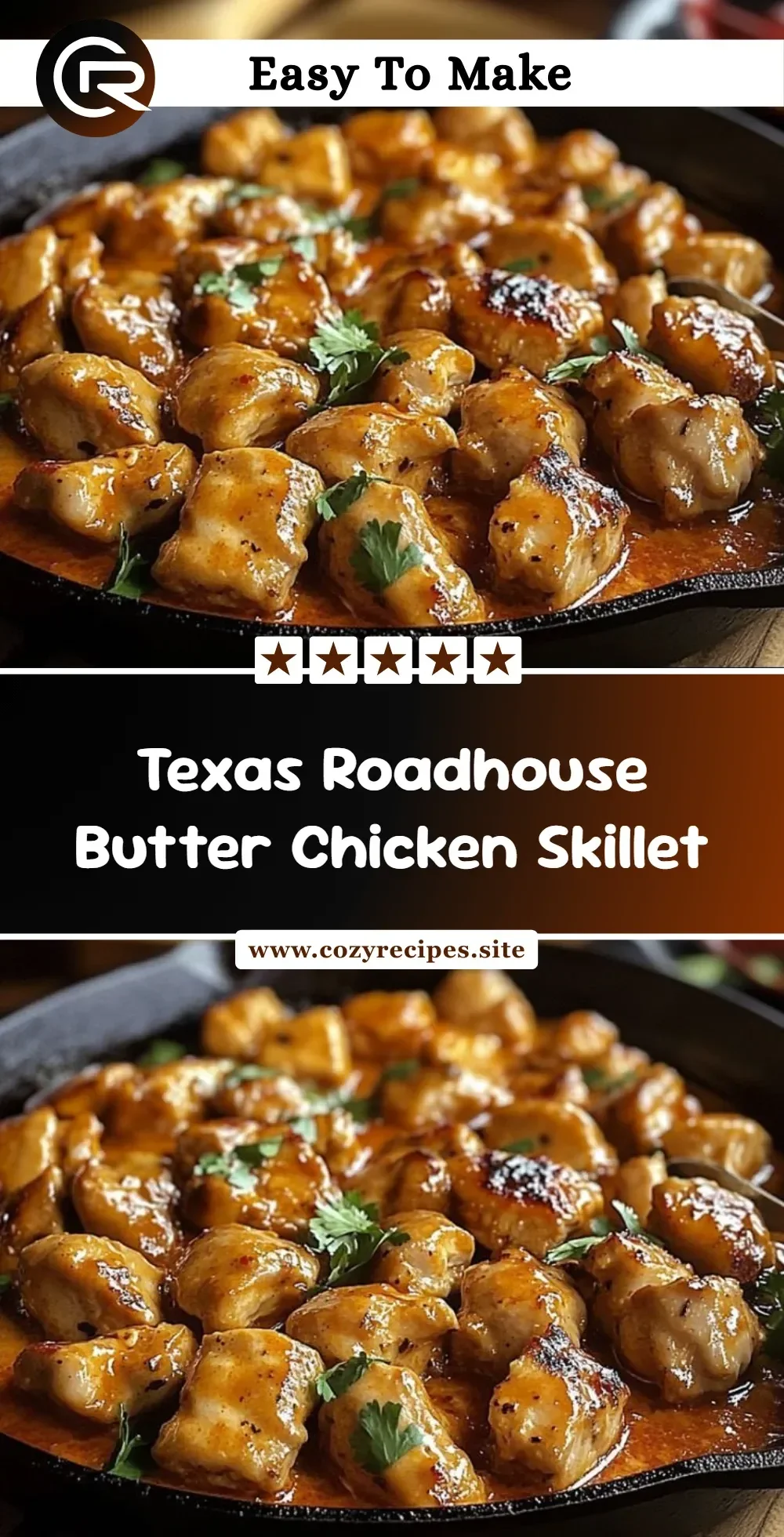 Texas Roadhouse Butter Chicken Skillet served hot and flavorful